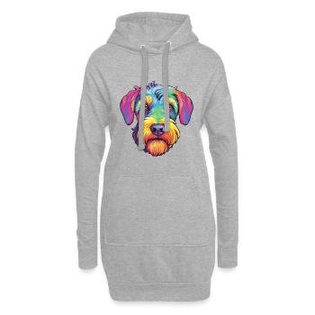 Mittelschnauzer Hunderasse Cartoon Kawaii Illustrat - Hoodie-Kleid - Grau meliert - Vorne
