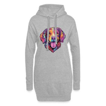 Nouvelle-Zélande chien race dessin animé Kawaii Illustration - Sweat-shirt à capuche long Femme - gris chiné - Devant
