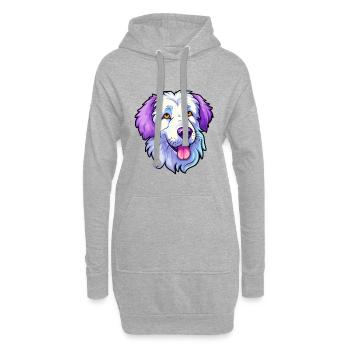 Maremma Sheepdog Dog Breed Cartoon Kawaii Illustra - Hoodie Dress - heather grey - Front
