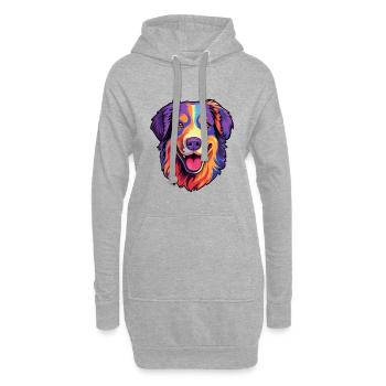 Nordamerikanischer Schäferhund Rasse Cartoon Kawaii I - Hoodie-Kleid - Grau meliert - Vorne