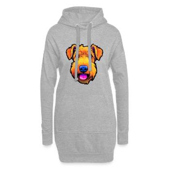 Lakeland Terrier chien race Cartoon Kawaii Illustra - Sweat-shirt à capuche long Femme - gris chiné - Devant