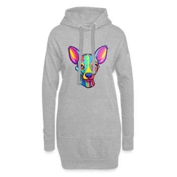 Mexikanische haarlose Hunderasse Cartoon Kawaii Illustra - Hoodie-Kleid - Grau meliert - Vorne