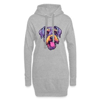 Mittelschnauze Hunderasse Cartoon Kawaii Illustrati - Hoodie-Kleid - Grau meliert - Vorne