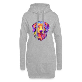 Kuchi Afghanischer Schäferhund Hunderasse Cartoon Kawaii Illu - Hoodie-Kleid - Grau meliert - Vorne