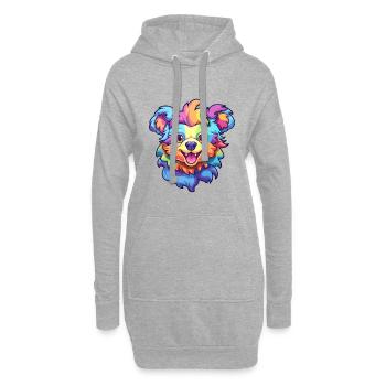 Hokkaido Hunderasse Cartoon Kawaii Illustration - Hoodie-Kleid - Grau meliert - Vorne