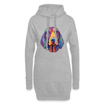 Hannoveraner Hund Rasse Cartoon Kawaii Illustration - Hoodie-Kleid - Grau meliert - Vorne