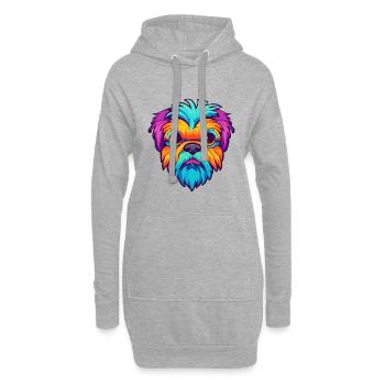 Griffon Bruxellois Hunderasse Karikatur Kawaii Illust - Hoodie-Kleid - Grau meliert - Vorne