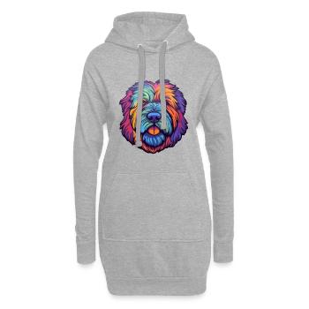 Bouvier Des Flandres Hunderasse Cartoon Kawaii Illu - Hoodie-Kleid - Grau meliert - Vorne