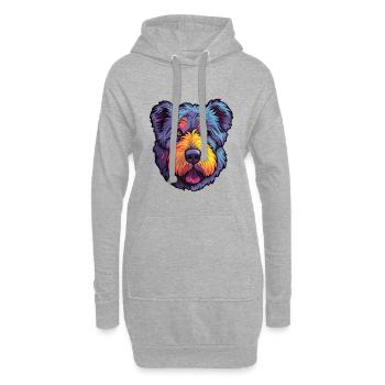 Bouvier Des Ardennes Hunderasse Cartoon Kawaii Illu - Hoodie-Kleid - Grau meliert - Vorne