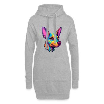 Braque Français Race de chien Cartoon Kawaii Illustrat - Sweat-shirt à capuche long Femme - gris chiné - Devant