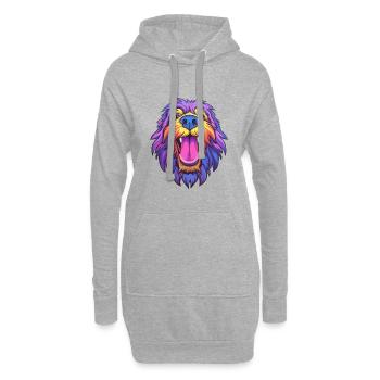 Bergamasco Schäferhund Rasse Cartoon Kawaii Abbus - Hoodie-Kleid - Grau meliert - Vorne
