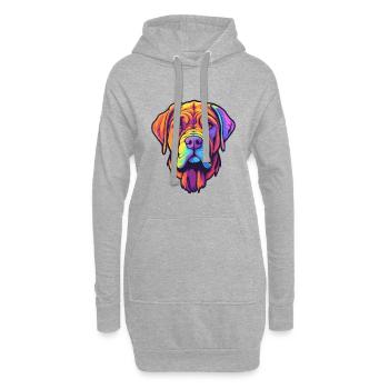 Boerboel chien race dessin animé Kawaii Illustration - Sweat-shirt à capuche long Femme - gris chiné - Devant