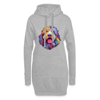 Bergamasco Schäferhund Hunderasse Cartoon Kawaii Abbus - Hoodie-Kleid - Grau meliert - Vorne