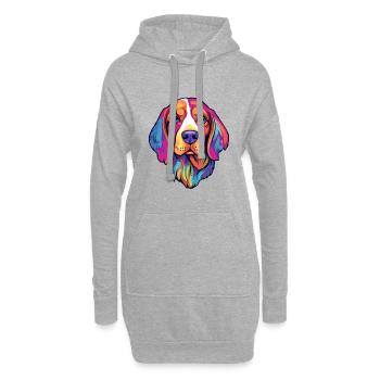 Kerry Beagle chien race dessin animé Kawaii Illustration - Sweat-shirt à capuche long Femme - gris chiné - Devant