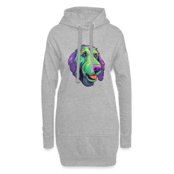 Irish Wolfhound chien race Cartoon Kawaii Illustrat - Sweat-shirt à capuche long Femme - gris chiné - Devant
