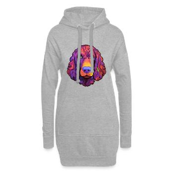 Irischer Wasserspaniel Hunderasse Cartoon Kawaii Abbus - Hoodie-Kleid - Grau meliert - Vorne