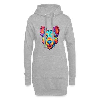 Indische Pariah-Hunderasse Karikatur Kawaii Illustration - Hoodie-Kleid - Grau meliert - Vorne