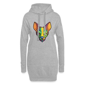 Inka Haarlose Hunderasse Cartoon Kawaii Illustratio - Hoodie-Kleid - Grau meliert - Vorne