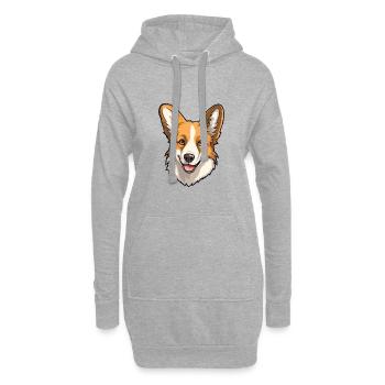 Norwegischer Lundehund Hunderasse Cartoon Kawaii Illus - Hoodie-Kleid - Grau meliert - Vorne