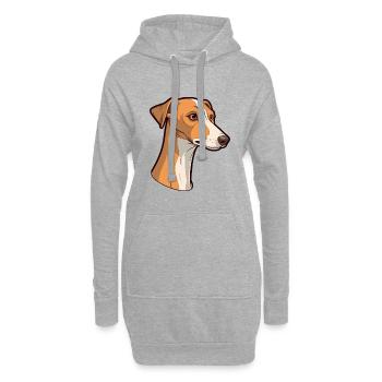 Vieux lévrier croate race de chien dessin animé Kawaii I - Sweat-shirt à capuche long Femme - gris chiné - Devant