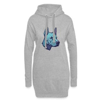 Blauer thailändischer Ridgeback-Hund Rasse Cartoon Kawaii Abbus - Hoodie-Kleid - Grau meliert - Vorne