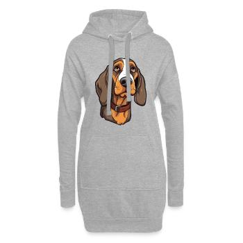 Bruno Jura Hund Rasse Cartoon Kawaii Illustra - Hoodie-Kleid - Grau meliert - Vorne