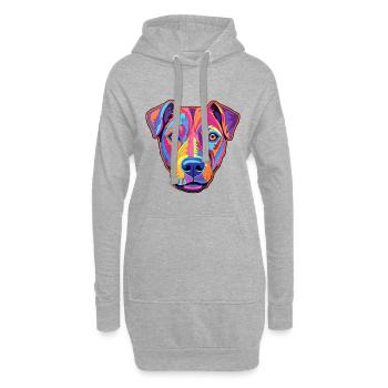 Patterdale Terrier Hunderasse Cartoon Kawaii Illust - Hoodie-Kleid - Grau meliert - Vorne