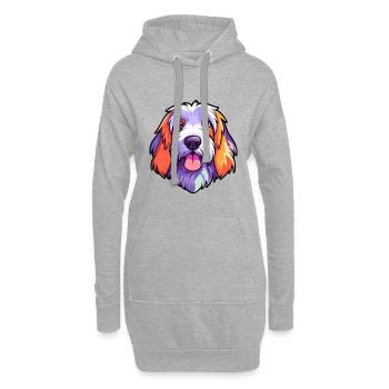 Petit Basset Griffon Vendeen Hunderasse Cartoon Kaw - Hoodie-Kleid - Grau meliert - Vorne