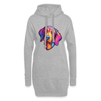 Pointer Dog Breed Cartoon Kawaii Illustration - Hoodie Dress - heather grey - Front