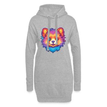 Pommersche Hunderasse Cartoon Kawaii Illustration - Hoodie-Kleid - Grau meliert - Vorne