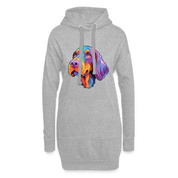 Portugiesischer Vorstehhund Rasse Cartoon Kawaii Illust - Hoodie-Kleid - Grau meliert - Vorne