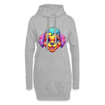 Russische Spielzeughunderasse Cartoon Kawaii Illustration - Hoodie-Kleid - Grau meliert - Vorne