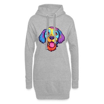 Seskar phoque chien race dessin animé Kawaii Illustration - Sweat-shirt à capuche long Femme - gris chiné - Devant