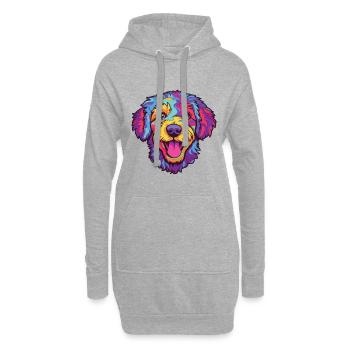 Rumänische Mioritische Hunderasse Cartoon Kawaii Illustr - Hoodie-Kleid - Grau meliert - Vorne