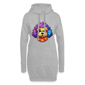 Shih Poo Hunderasse Cartoon Kawaii Illustration - Hoodie-Kleid - Grau meliert - Vorne
