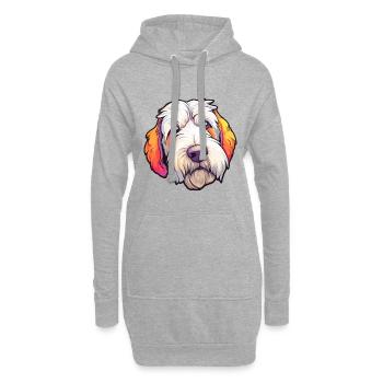 Sealyham Terrier Dog Breed Cartoon Kawaii Illustra - Hoodie Dress - heather grey - Front