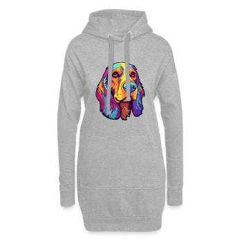 Slovaque Cuvac chien race dessin animé kawaii illustration - Sweat-shirt à capuche long Femme - gris chiné - Devant