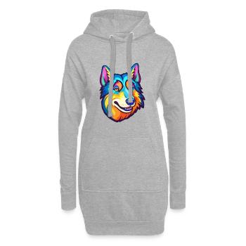 Seppala Sibirischer Schlittenhund Hunderasse Cartoon Kawaii - Hoodie-Kleid - Grau meliert - Vorne