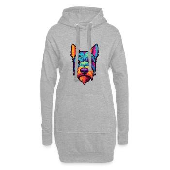 Scottish Terrier chien race Cartoon Kawaii Illustra - Sweat-shirt à capuche long Femme - gris chiné - Devant