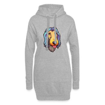 Scottish Deerhound Hunderasse Cartoon Kawaii Illust - Hoodie-Kleid - Grau meliert - Vorne