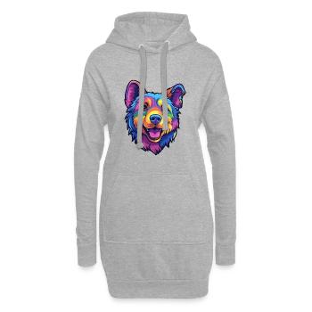 Saarlooswolfhond Dog Breed Cartoon Kawaii Illustra - Hoodie Dress - heather grey - Front