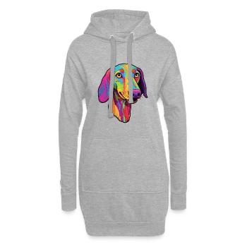 Vieux lévrier croate race de chien dessin animé Kawaii I - Sweat-shirt à capuche long Femme - gris chiné - Devant