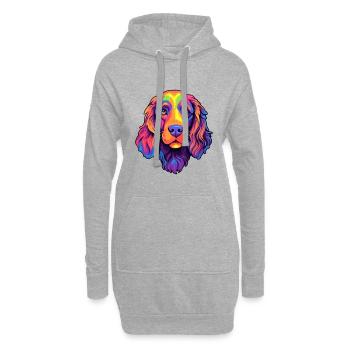 Picardie Spaniel Hunderasse Cartoon Kawaii Illustrat - Hoodie-Kleid - Grau meliert - Vorne