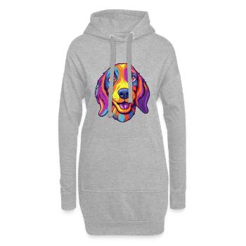 Ratonero Valenciano race de chien dessin animé kawaii illus - Sweat-shirt à capuche long Femme - gris chiné - Devant