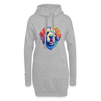 Pyrenean Mastiff Dog Breed Cartoon Kawaii Illustra - Hoodie Dress - heather grey - Front