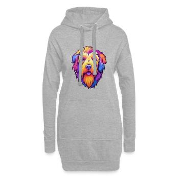 Berger des Pyrénées race chien Cartoon Kawaii Illustr - Sweat-shirt à capuche long Femme - gris chiné - Devant