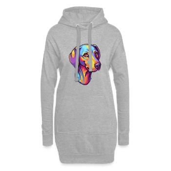 Bleu dentelle chien race dessin animé Kawaii Illustration - Sweat-shirt à capuche long Femme - gris chiné - Devant