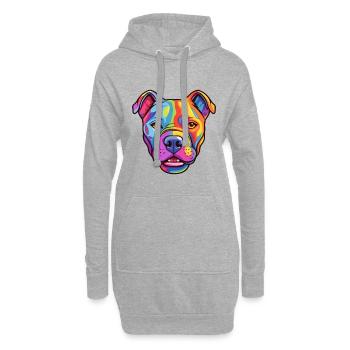 Staffordshire Bullterrier Hunderasse Karikatur Kawai - Hoodie-Kleid - Grau meliert - Vorne