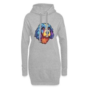 Stabyhoun race de chien dessin animé Kawaii Illustration - Sweat-shirt à capuche long Femme - gris chiné - Devant