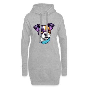 Teddy Roosevelt Terrier Hunderasse Cartoon Kawaii I - Hoodie-Kleid - Grau meliert - Vorne